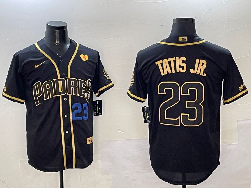 Men San Diego Padres #23 Tatis jr Black Gold Game 2025 Nike MLB Jersey style 9->san diego padres->MLB Jersey